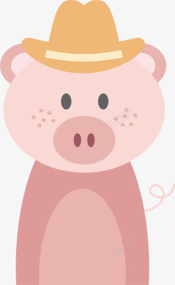 粉色小猪先生矢量图素材