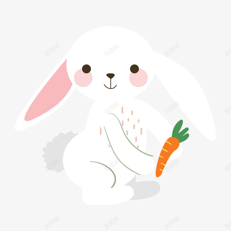 卡通白色兔子和小萝卜矢量图ai免抠素材_新图网 https://ixintu.com 兔子 兔子吃萝卜 动物 可爱 吃萝卜 毛绒绒 白色 绘本 萌 萝卜 矢量图