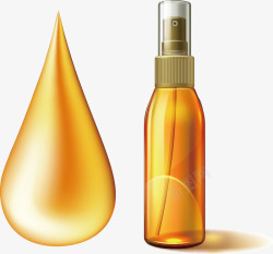 金色细长瓶子金色的液体和瓶子矢量图高清图片