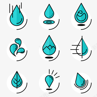 创意水滴图标图标