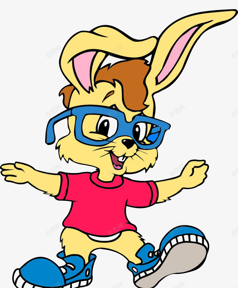 戴眼镜的小兔子png免抠素材_新图网 https://ixintu.com 兔子 动物 卡通 可爱 戴眼镜 手绘