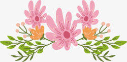 三朵粉色小雏菊标题框素材