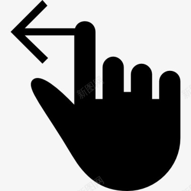一个手指点击左黑手符号图标图标