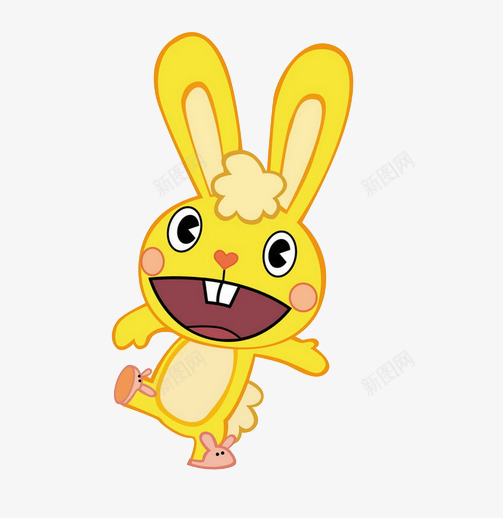可爱的小黄兔png免抠素材_新图网 https://ixintu.com 两颗大大的牙齿 兔子嘴巴 开心的笑 长长的耳朵 黄色的兔子