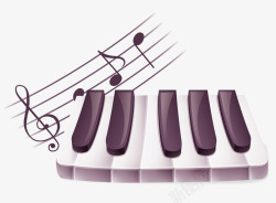 乐谱与琴键背景图片钢琴音乐矢量图高清图片