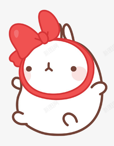 头戴发带的小兔png免抠素材_新图网 https://ixintu.com 发带 可爱 宠物 小兔子 漂亮 玩具 白色 红色
