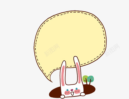 兔子可爱对话框psd免抠素材_新图网 https://ixintu.com 动漫风格 卡通 可爱 对话框 手绘