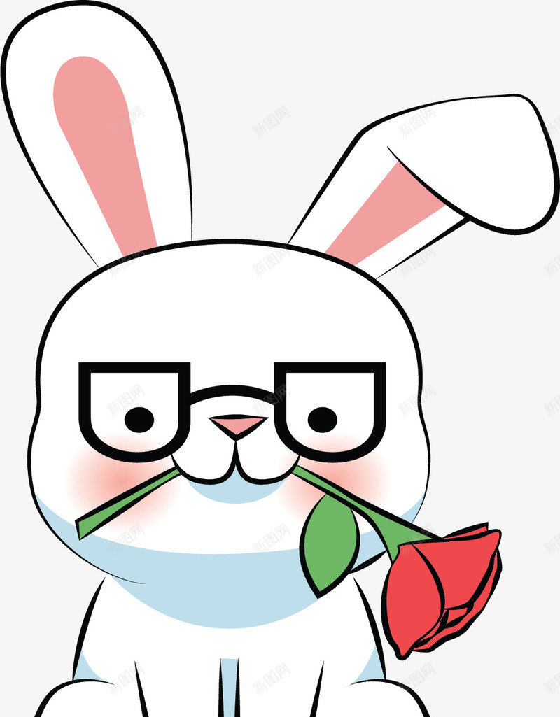 叼着玫瑰花的兔子矢量图ai免抠素材_新图网 https://ixintu.com 兔子简笔画 兔年 小白兔 求爱兔子 爱情 爱情兔子 玫瑰兔子 矢量png 矢量图