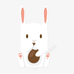 白色小兔子复活节装饰素材