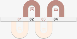 棕色简约导向流程ppt部件素材