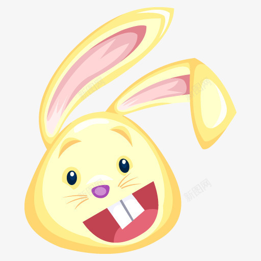 黄色板牙兔子图标png_新图网 https://ixintu.com 兔子 图标 板牙 黄色