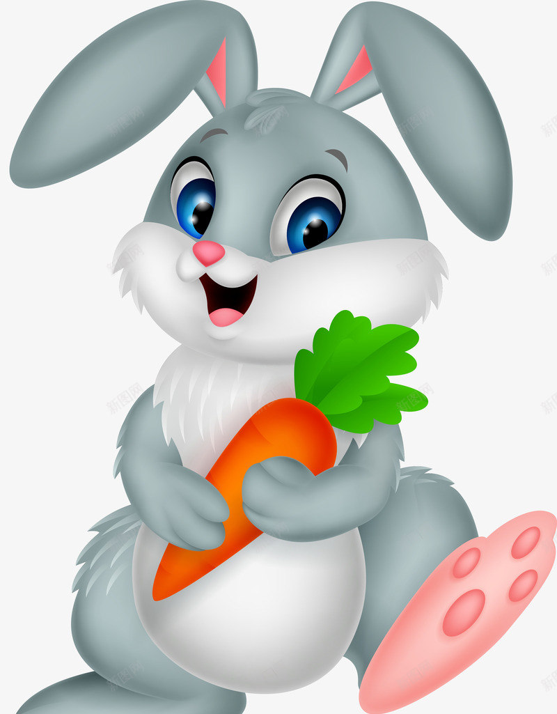 抱萝卜的兔子png免抠素材_新图网 https://ixintu.com 兔子 卡通 萝卜