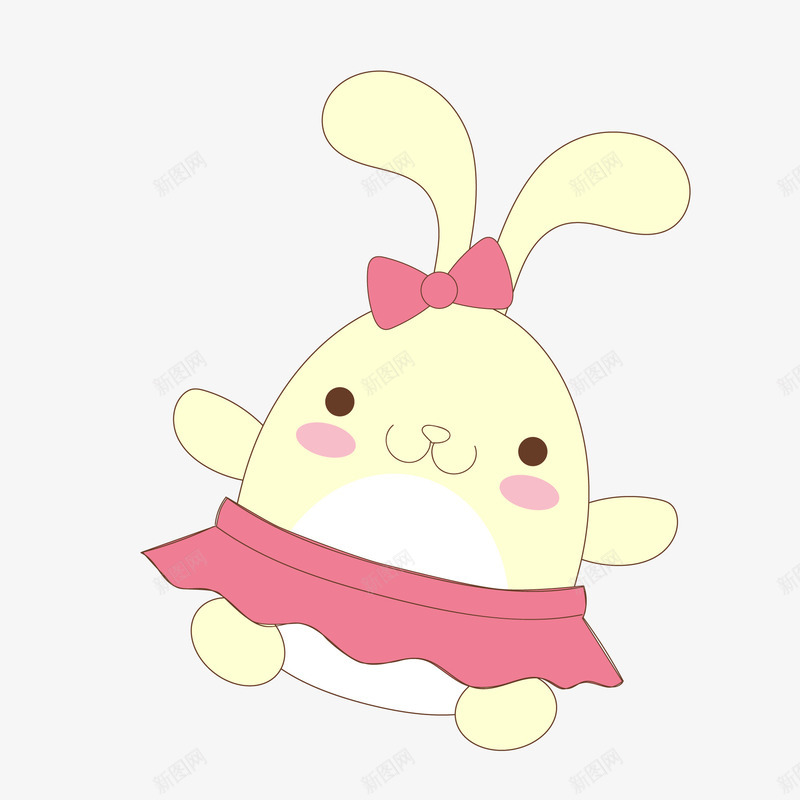 卡通可爱的小兔子矢量图ai免抠素材_新图网 https://ixintu.com 公仔设计 动物设计 卡通 可爱 小兔子 矢量图