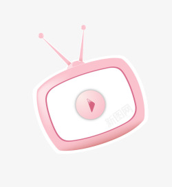 电视粉红色立体装饰免费素材