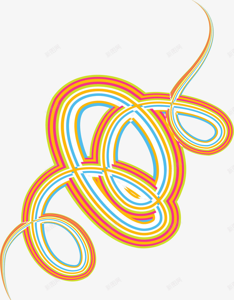旋转彩色条纹png免抠素材_新图网 https://ixintu.com 彩色条纹 彩色线条 矢量素材 线性