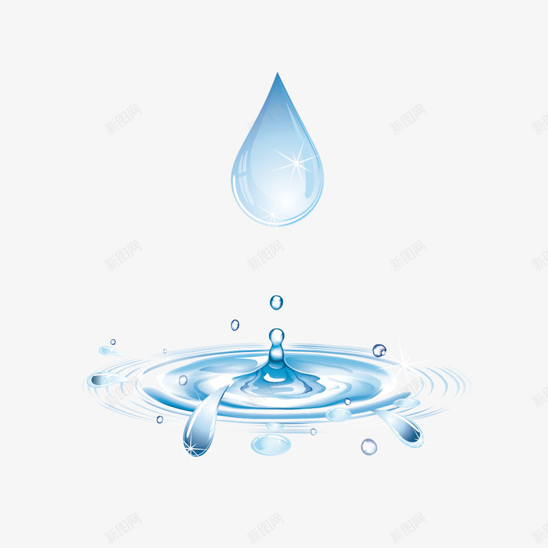 水滴和水png免抠素材_新图网 https://ixintu.com 保护水资源 水 水滴