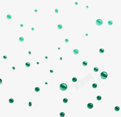 小珠子绿色水珠效果元素高清图片