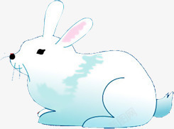 手绘可爱兔子白底素材