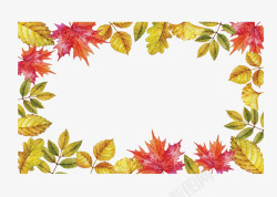 手绘风立秋的枫叶矢量图素材