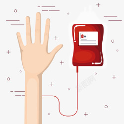 矢量血袋卡通献血的手臂高清图片