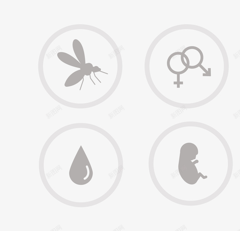 标图标png_新图网 https://ixintu.com 图标 婴儿 水滴 环保符号 矢量图标 蚊子