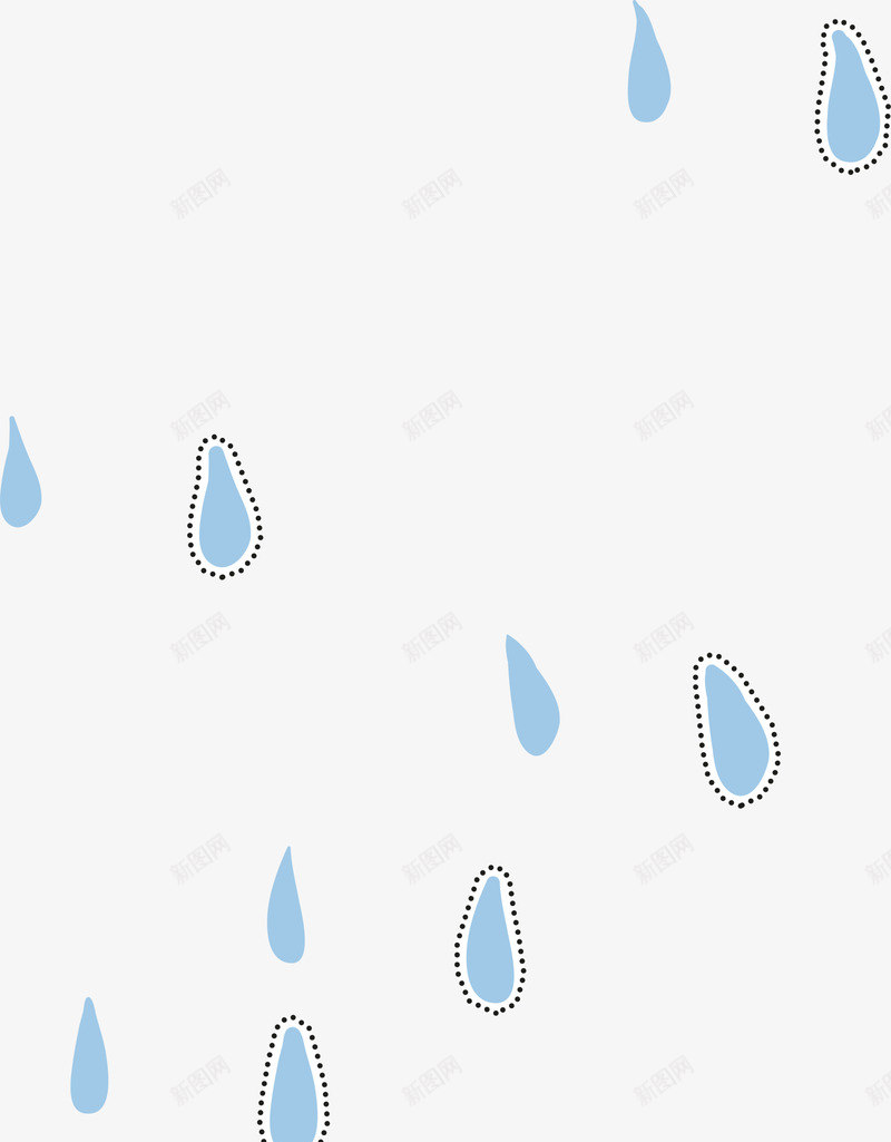 蓝色清新雨滴png免抠素材_新图网 https://ixintu.com 免抠PNG 水滴 清新 蓝色 装饰图案 雨滴