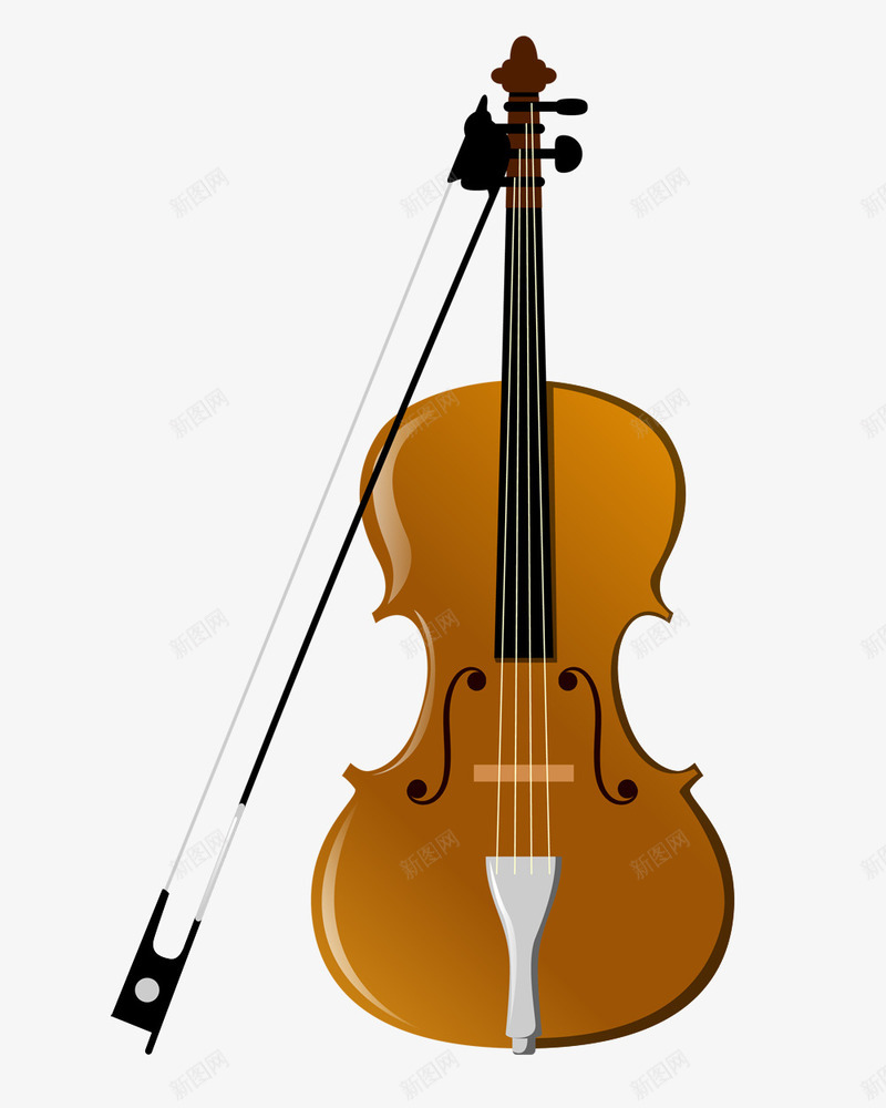 小提琴卡通图案png免抠素材_新图网 https://ixintu.com 乐器 声音 小提琴 艺术 音乐