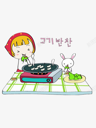 和小兔子一起吃火锅png免抠素材_新图网 https://ixintu.com 卡通 可爱 饮食文化