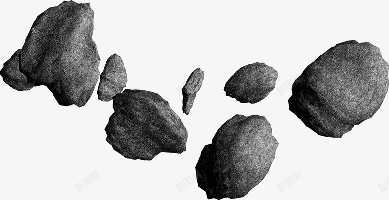 随意摆放的石头png免抠素材_新图网 https://ixintu.com 3D 不规则 石头