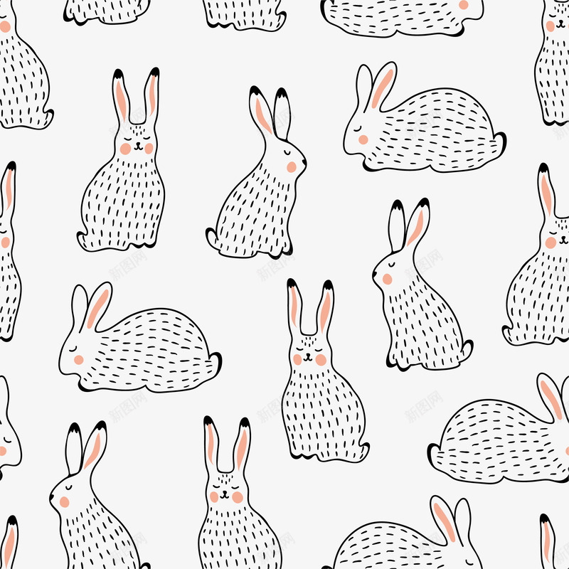 可爱兔子背景png免抠素材_新图网 https://ixintu.com 兔子 创意 可爱 彩色 手绘的 漫画 矢量的 简单