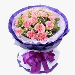 包扎花朵包扎好的粉红色康乃馨花朵高清图片