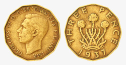 金色1973年代的便士硬币实物素材