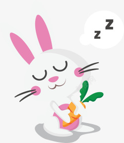 呼呼睡觉的小白兔矢量图素材