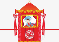花嫁中国古代红色经典花轿高清图片