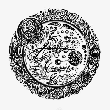 魔法阵png免抠素材_新图网 https://ixintu.com 手游 特效 花纹 魔法阵 黑白