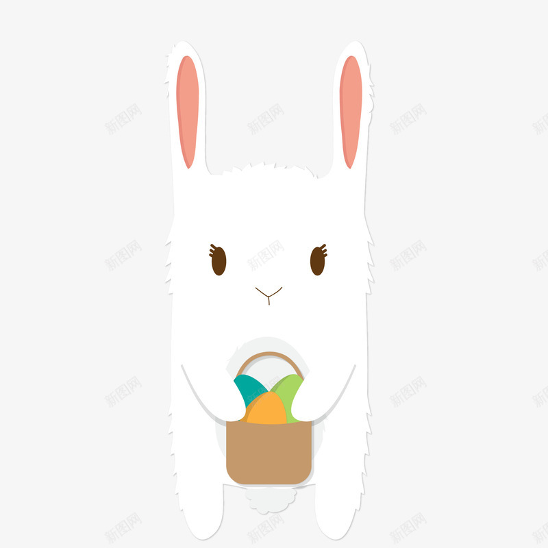 卡通提着篮子的小兔子矢量图ai免抠素材_新图网 https://ixintu.com 动物设计 卡通 可爱 大自然 小兔子 森林 篮子 矢量图