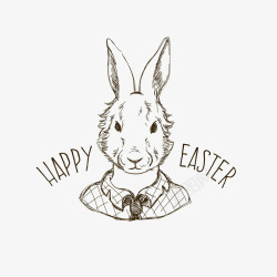 万圣节兔子卡通手绘万圣节兔子矢量图高清图片