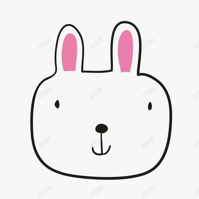 粉色兔子头像矢量图eps免抠素材_新图网 https://ixintu.com 兔子 卡通 卡通可爱 可爱卡通 可爱的兔子 粉色 矢量图
