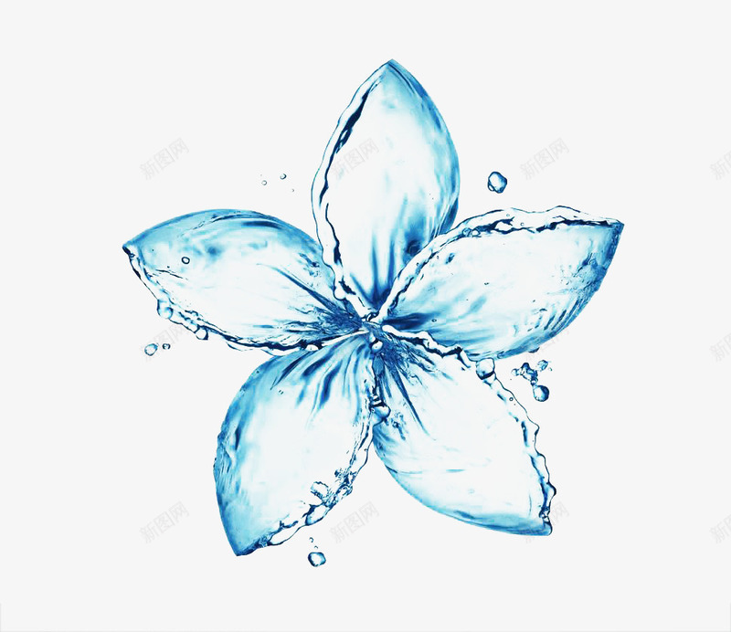 水形状的花png免抠素材_新图网 https://ixintu.com 创意 水珠 水纹 花朵