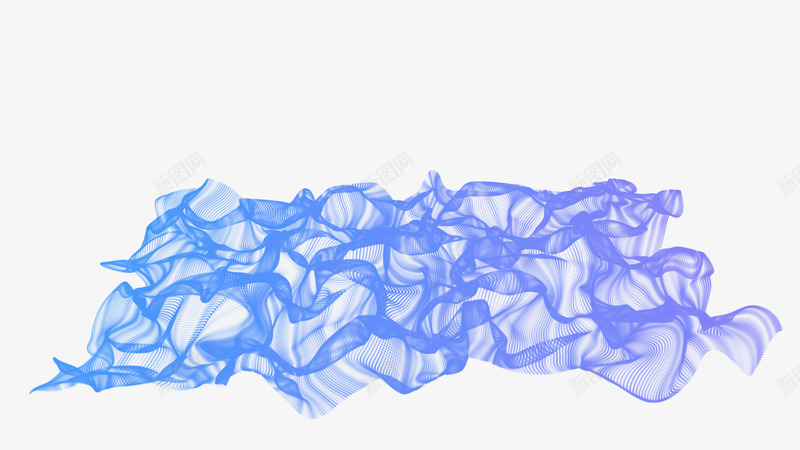波浪线条粒子特效png免抠素材_新图网 https://ixintu.com 波浪 粒子特效 线条 蓝色