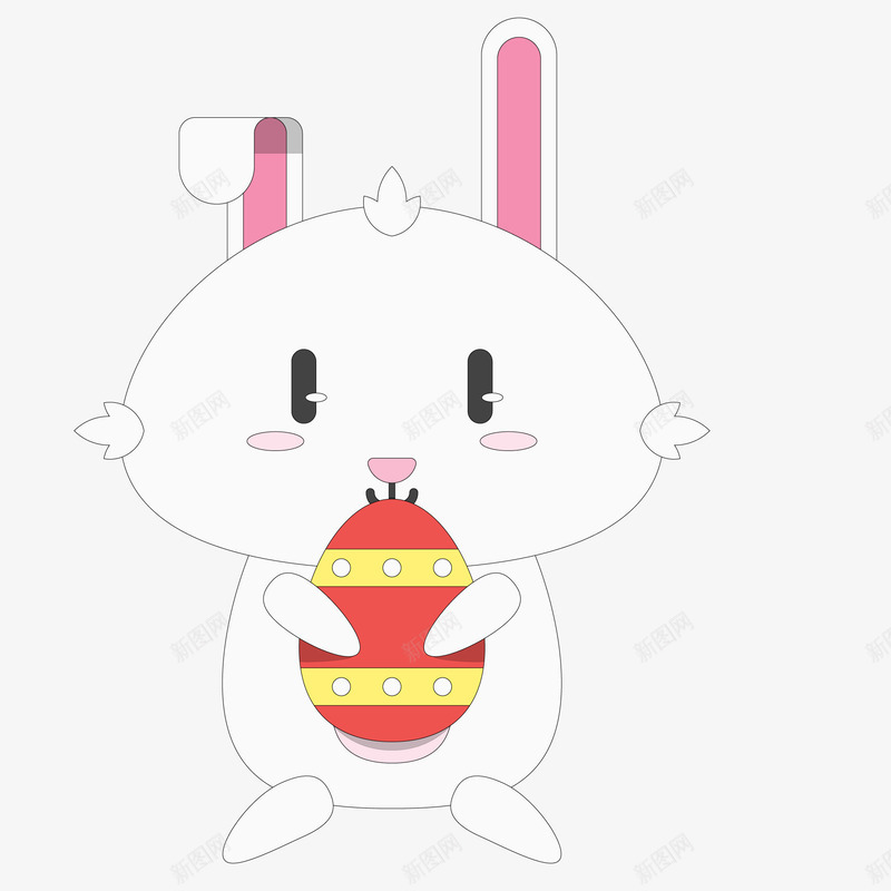 拿着彩蛋的复活节小兔子矢量图ai免抠素材_新图网 https://ixintu.com 动物设计 卡通 复活节 小兔子 彩蛋 手绘 矢量图