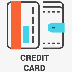 银行卡线条彩色信用卡线条插画矢量图高清图片