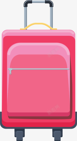 粉红箱子粉红色旅游拉杆箱矢量图高清图片