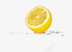 黄色柠檬水珠素材