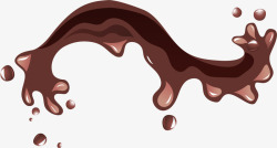 手绘棕色巧克力水流素材
