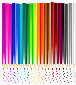彩色铅笔创意艺术矢量图素材