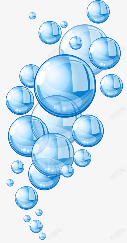 水珠泡泡png免抠素材_新图网 https://ixintu.com 手绘 水滴 水珠 泡泡 漂浮 蓝色