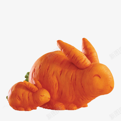 食品雕刻png免抠素材_新图网 https://ixintu.com 兔子 摆件 胡萝卜 食物