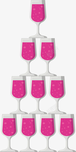粉色香槟塔矢量图素材