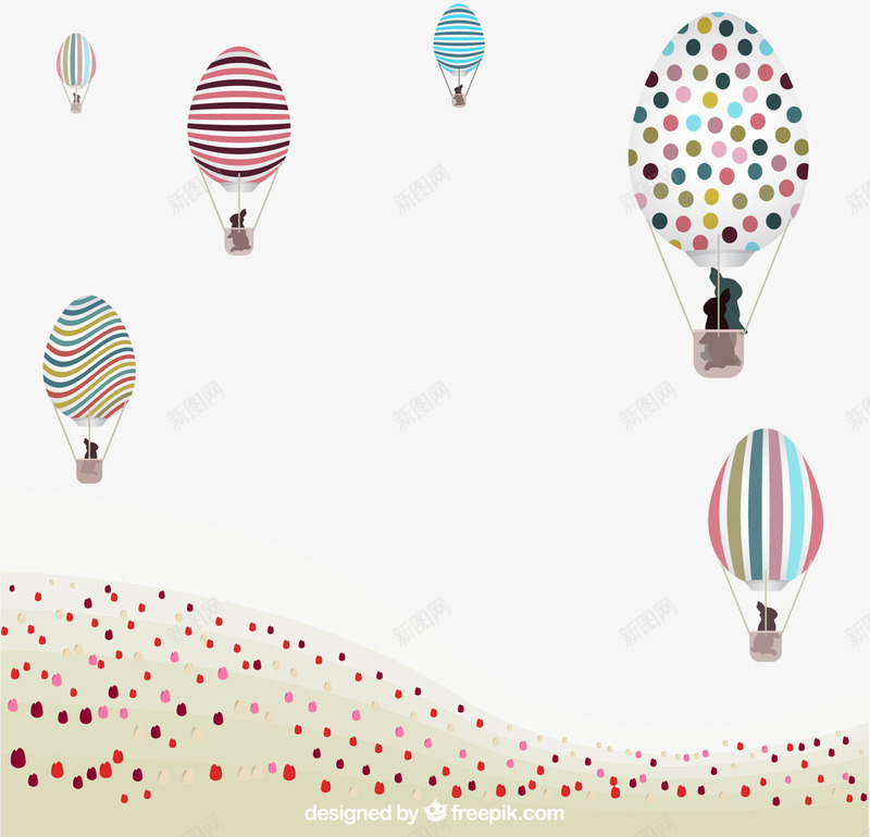 坐热气球的复活节兔子png免抠素材_新图网 https://ixintu.com 兔子 复活节 热气球 矢量素材